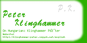 peter klinghammer business card